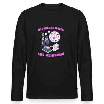 Biologie Biologe Mikroskop - Männer Premium Bio Langarmshirt - Schwarz - Vorne - Nico (187cm)