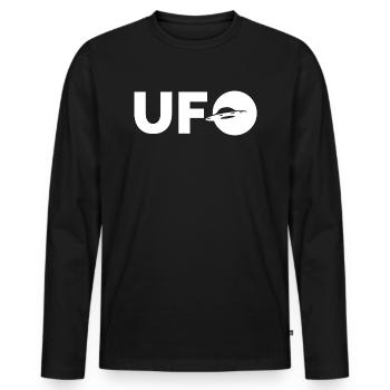 UFO - Men's Premium Organic Long Sleeve Shirt - black - Front - Nico (187cm)