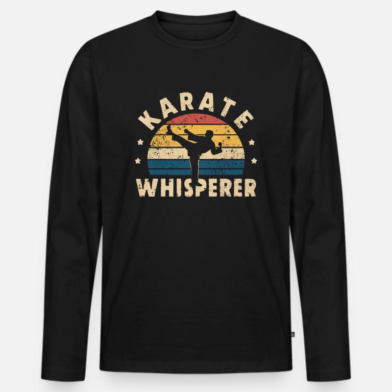 Karate Whisperer - Männer Premium Bio Langarmshirt - Schwarz