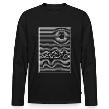 OptischeTäuschung striche line art Natur Geschenke - Männer Premium Bio Langarmshirt - Schwarz - Vorne - Nico (187cm)