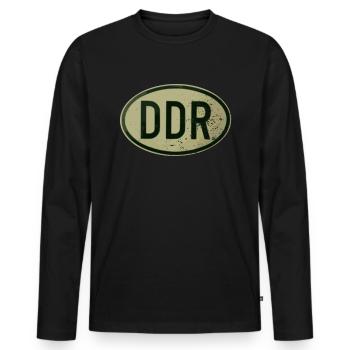RDA - Rétro - Ostalgie - T-shirt manches longues Premium bio Homme - noir - Devant - Nico (187cm)