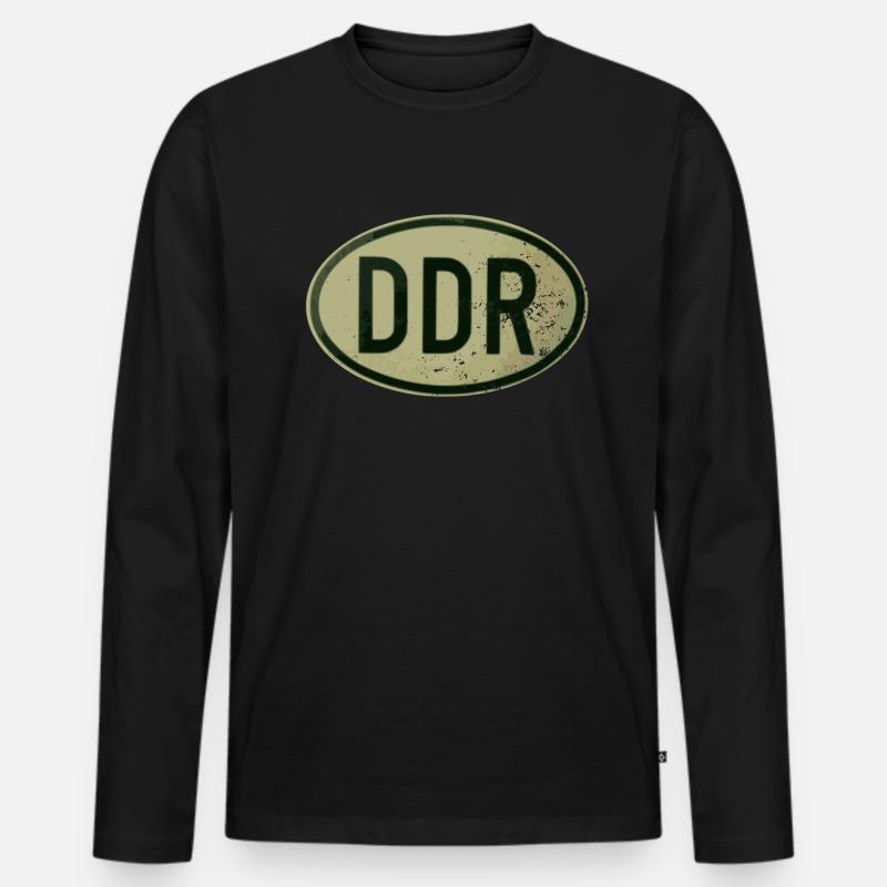 DDR - Retro - Ostalgie - Männer Premium Bio Langarmshirt - Schwarz