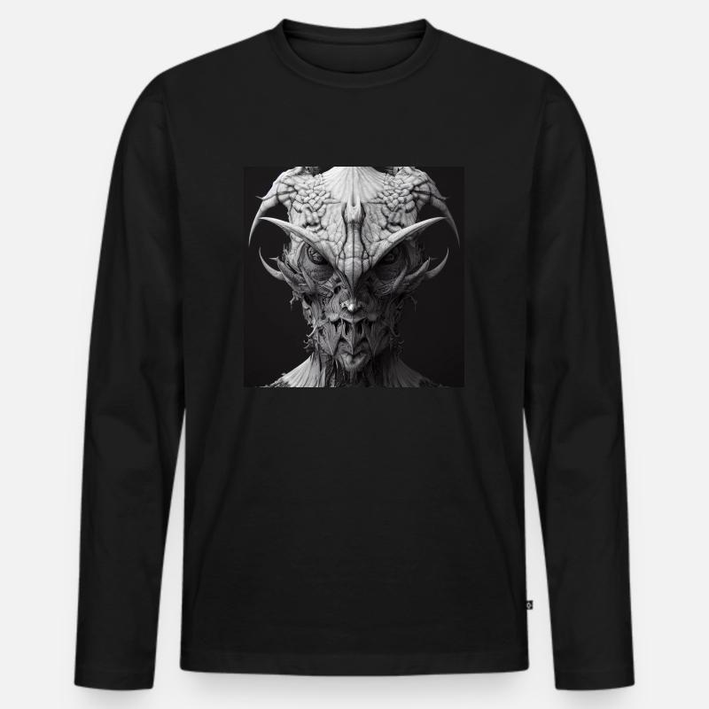 Heavy Metal Devil - Männer Premium Bio Langarmshirt - Schwarz