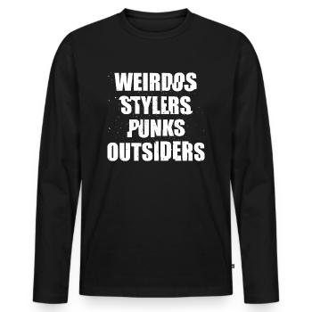 Weird Weirdo Weirdos Graphique - T-shirt manches longues Premium bio Homme - noir - Devant - Nico (187cm)
