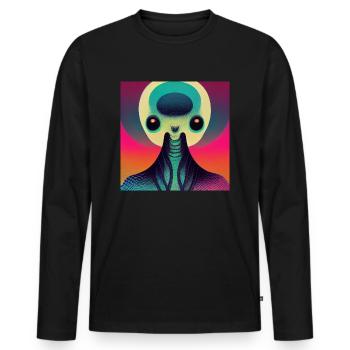 Alien sychedelic horror - Men's Premium Organic Long Sleeve Shirt - black - Front - Nico (187cm)
