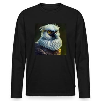 Griffin Bird Eagle Majestic - Men's Premium Organic Long Sleeve Shirt - black - Front - Nico (187cm)