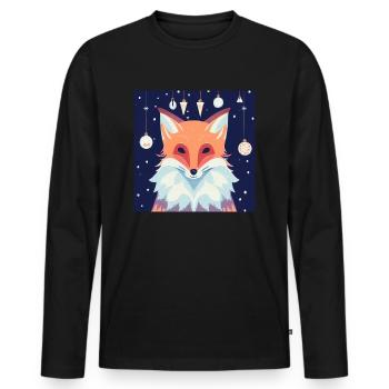 Fox Sweet Christmas - Men's Premium Organic Long Sleeve Shirt - black - Front - Nico (187cm)