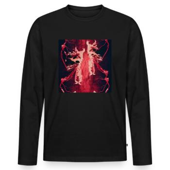 Japan Mask Hannya Demon Judo Fight Warrior Devil - Men's Premium Organic Long Sleeve Shirt - black - Front - Nico (187cm)