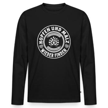Hopfen und Malz wieder finden Bierliebhaber Spruch - Männer Premium Bio Langarmshirt - Schwarz - Vorne - Nico (187cm)