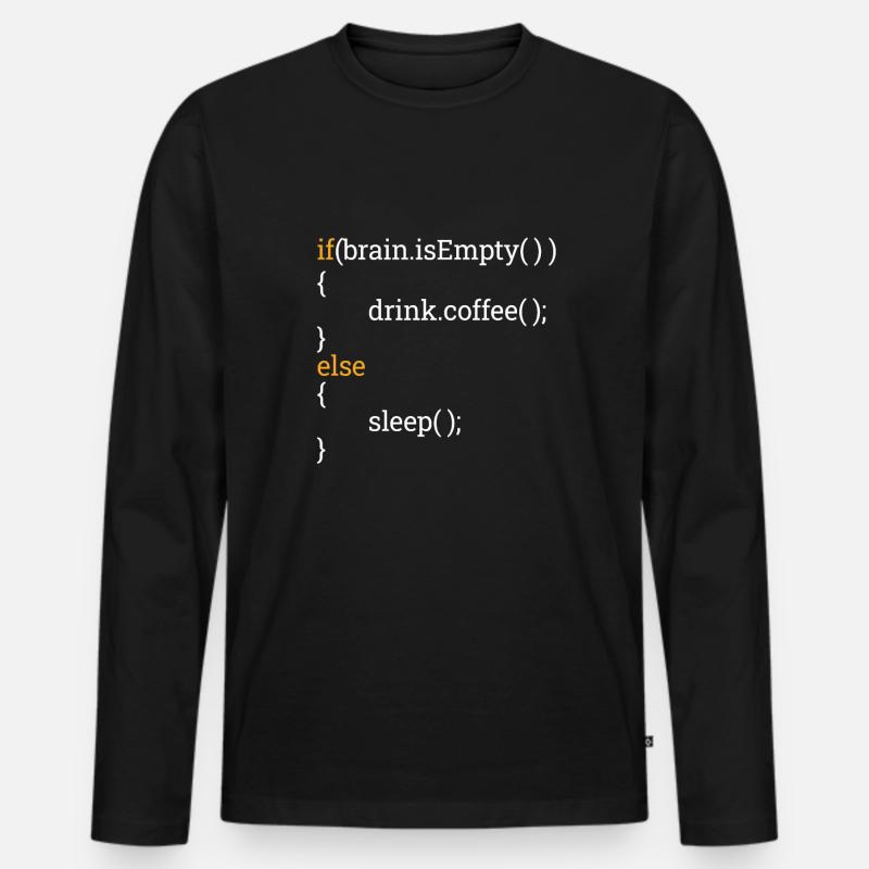 Programmer Computer Science Student Tired Coffee C++ Men's Premium Organic Long Sleeve Shirt