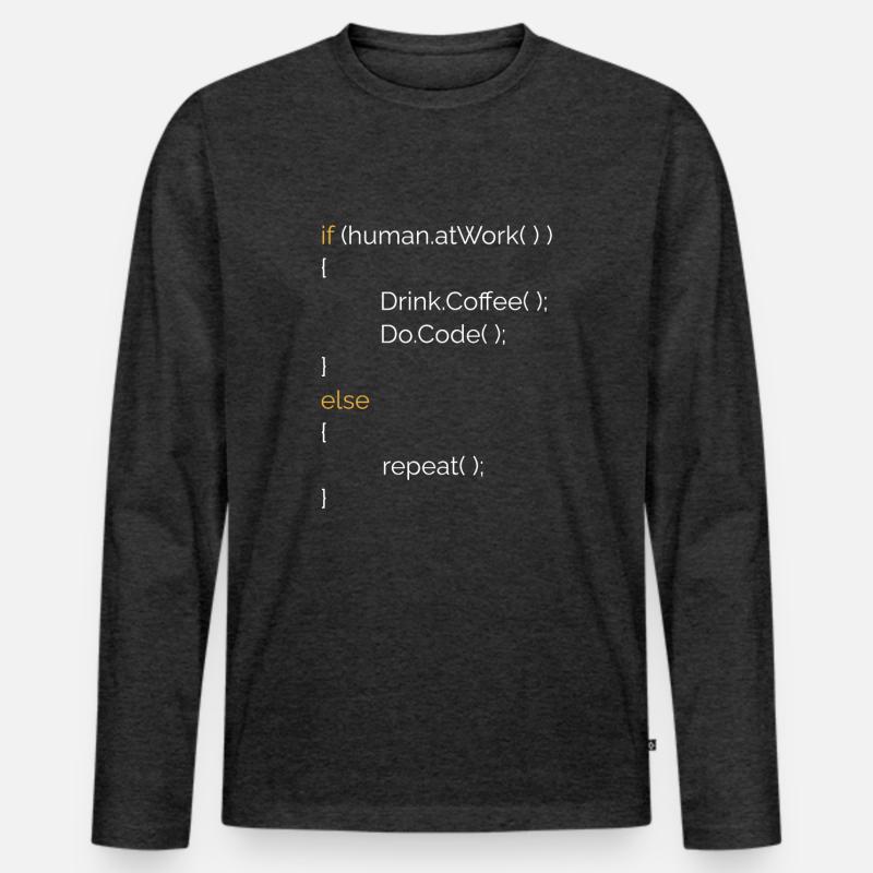 Programmierer Informatiker Kaffee Geschenk C# Java Männer Premium Bio Langarmshirt
