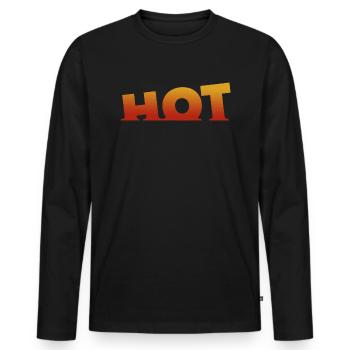 Chaud - T-shirt manches longues Premium bio Homme - noir - Devant - Nico (187cm)