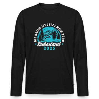 Ruhestand 2025 Abschiedsgeschenk für Rentner - Männer Premium Bio Langarmshirt - Schwarz - Vorne - Nico (187cm)