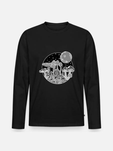 Champignons dans la nature - T-shirt manches longues Premium bio Homme - noir