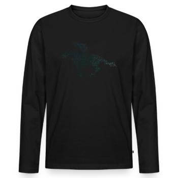 Course Équitation Équitation Équitation Équitation - T-shirt manches longues Premium bio Homme - noir - Devant - Nico (187cm)