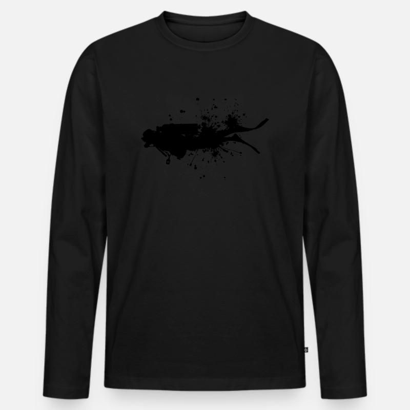 Plongée Dames Plongeur Plongeurs Plongée Libre - T-shirt manches longues Premium bio Homme - noir
