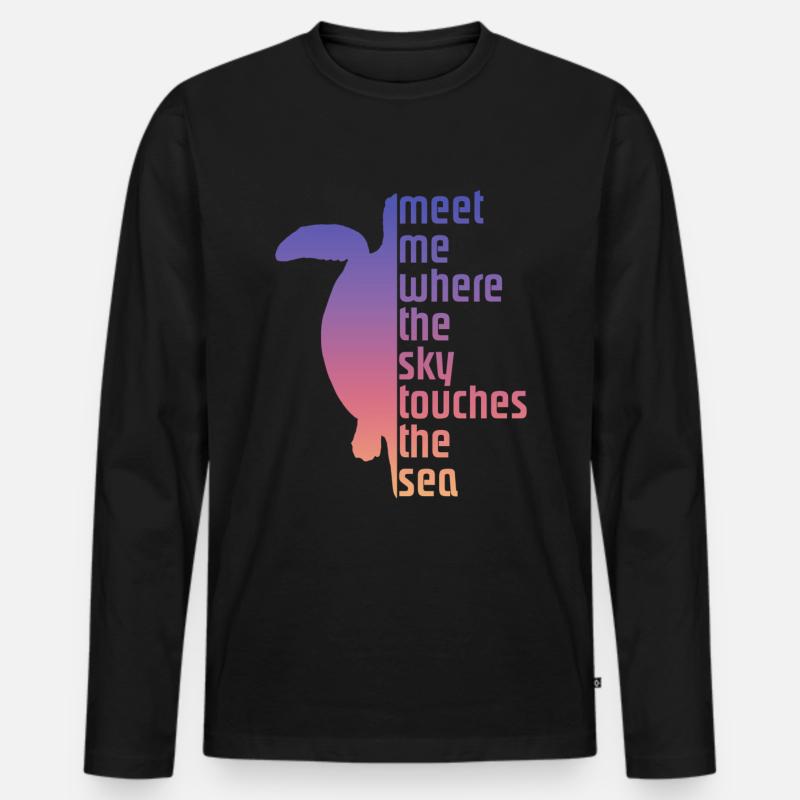 Turtle Schildkröte - Männer Premium Bio Langarmshirt - Schwarz