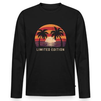 Vintage Sunset Limited Edition - Männer Premium Bio Langarmshirt - Schwarz - Vorne - Nico (187cm)