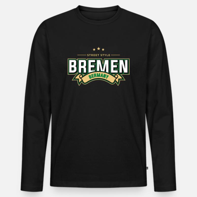 Bremen - Männer Premium Bio Langarmshirt - Schwarz