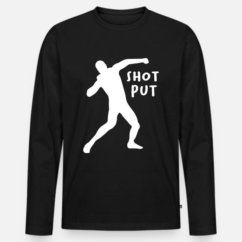 Kugelstoßen Design Geschenk - Männer Premium Bio Langarmshirt - Schwarz