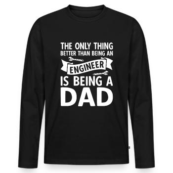 Engineer Civil Engineer Father Papa is the best - Men's Premium Organic Long Sleeve Shirt - black - Front - Nico (187cm)