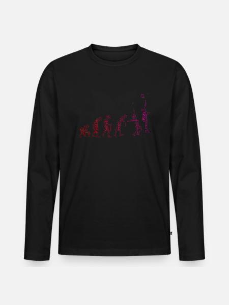 Heren Racket Paddle Paddle Tennis - Mannen Premium Bio shirt met lange mouwen - zwart