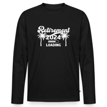 Retirement 2024 Loading - Männer Premium Bio Langarmshirt - Schwarz - Vorne - Nico (187cm)