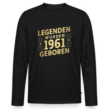 Legends were born in 1961 - Men's Premium Organic Long Sleeve Shirt - black - Front - Nico (187cm)