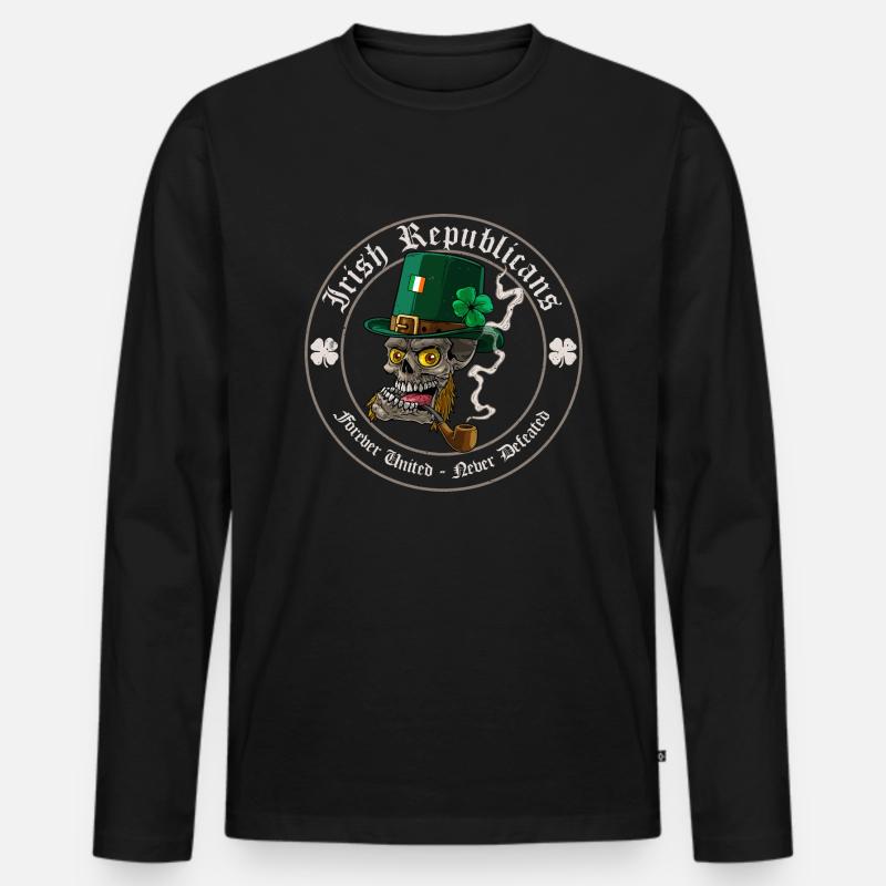 Irische Republikaner - Männer Premium Bio Langarmshirt - Schwarz
