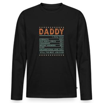 Dad Sayings and Jokes - My Dad the Superhero - Men's Premium Organic Long Sleeve Shirt - black - Front - Nico (187cm)