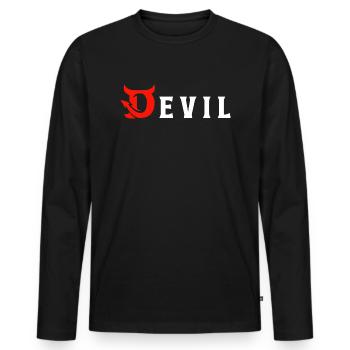 Devil - Teufel - Men's Premium Organic Long Sleeve Shirt - black - Front - Nico (187cm)