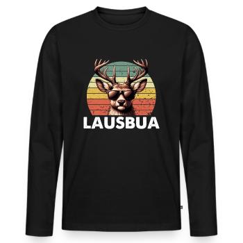 Lausbua Vintage Sunset - Festival folklorique - T-shirt manches longues Premium bio Homme - noir - Devant - Nico (187cm)