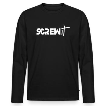 Va te faire - T-shirt manches longues Premium bio Homme - noir - Devant - Nico (187cm)