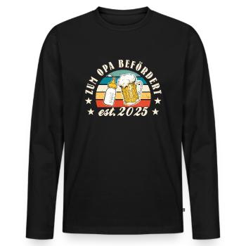 Opa werden Zum Opa befördert 2025 Geschenkidee - Männer Premium Bio Langarmshirt - Schwarz - Vorne - Nico (187cm)