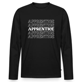 Apprentice Trainee Apprentice Novice Learner - Men's Premium Organic Long Sleeve Shirt - black - Front - Nico (187cm)