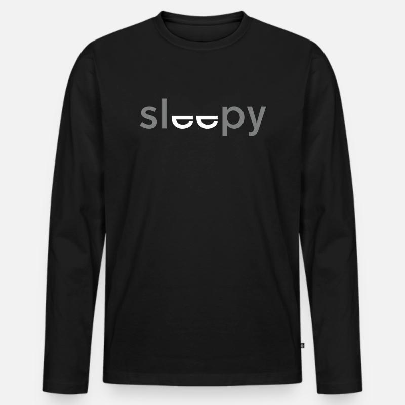 Sleepy - Männer Premium Bio Langarmshirt - Schwarz