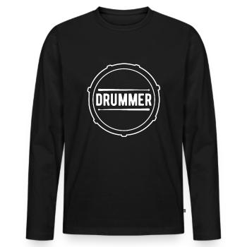 Drummer Drums Drummer Gift - Men's Premium Organic Long Sleeve Shirt - black - Front - Nico (187cm)