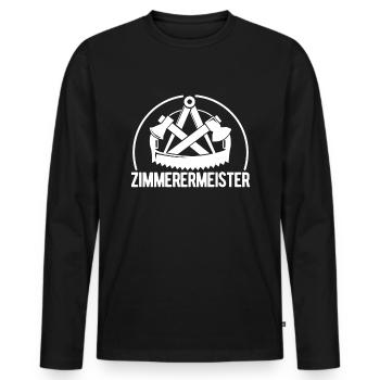 Zimmerer Meister Zimmermeister Zimmermann - Männer Premium Bio Langarmshirt - Schwarz - Vorne - Nico (187cm)
