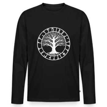 Yggdrasil World Ash Vikings Nordic MYthology - Men's Premium Organic Long Sleeve Shirt - black - Front - Nico (187cm)