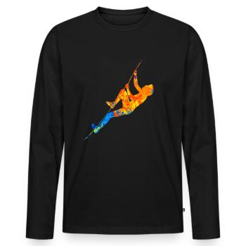 Bouldering Boulderers Boulder Climbing Climbers - T-shirt manches longues Premium bio Homme - noir - Devant - Nico (187cm)