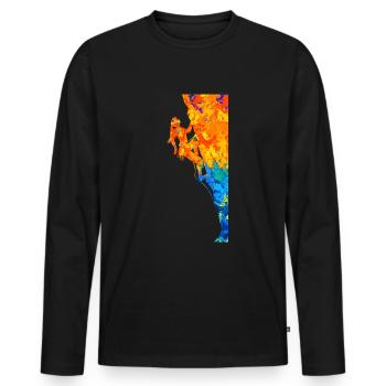 Escalade de bloc Escalade de bloc Grimpeur - T-shirt manches longues Premium bio Homme - noir - Devant - Nico (187cm)