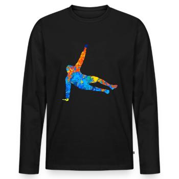 Parkour Parkour Runner Parcour Freerunner - T-shirt manches longues Premium bio Homme - noir - Devant - Nico (187cm)
