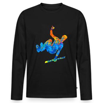 Parkour Parkour Runner Freerunner Parkouring - T-shirt manches longues Premium bio Homme - noir - Devant - Nico (187cm)