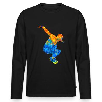 Parkour Parkour Runner Parcour Freerunner - Men's Premium Organic Long Sleeve Shirt - black - Front - Nico (187cm)