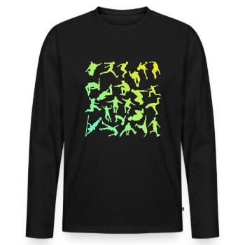 Parkour Freerunning Freerunner Parcour Parkour - T-shirt manches longues Premium bio Homme - noir - Devant - Nico (187cm)