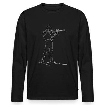 Biathlon Biathlet Wintersport Geschenkidee - Männer Premium Bio Langarmshirt - Schwarz - Vorne - Nico (187cm)