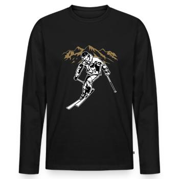 Ski Ski Ski Sports d’hiver Cadeau - T-shirt manches longues Premium bio Homme - noir - Devant - Nico (187cm)