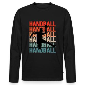 Handball HandballEur HandballEur HandballEur Handball Club - T-shirt manches longues Premium bio Homme - noir - Devant - Nico (187cm)
