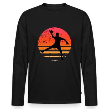 Handball HandballEur HandballEur HandballEur Handball Club - T-shirt manches longues Premium bio Homme - noir - Devant - Nico (187cm)
