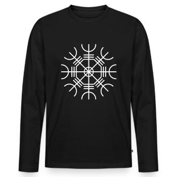 Runes Norse mythology Viking Teutons - Men's Premium Organic Long Sleeve Shirt - black - Front - Nico (187cm)